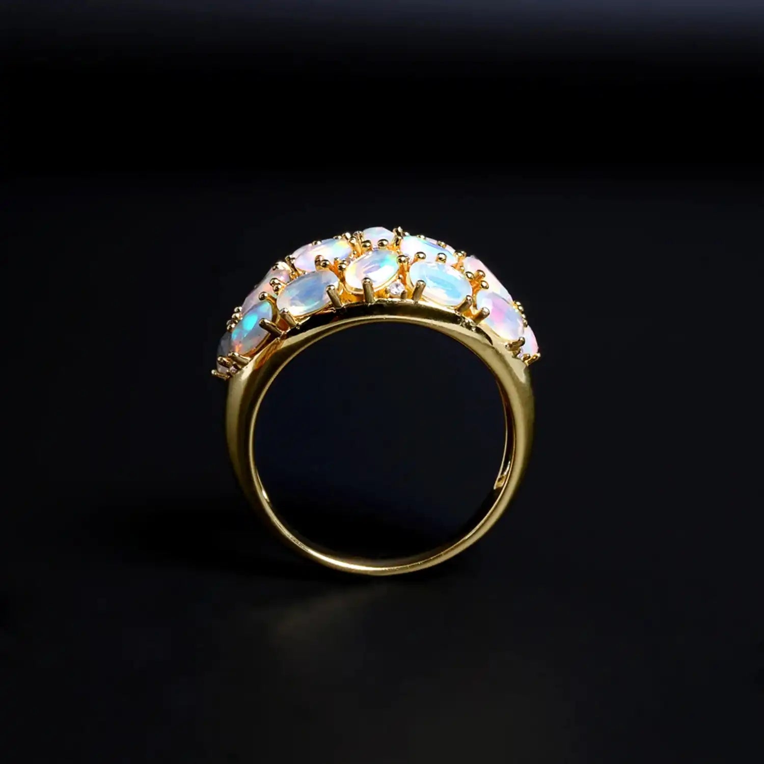 Luxury 4ct Ethiopian Opal Sterling Silver Ring